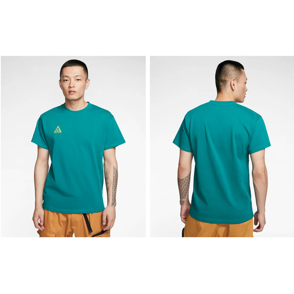 ACG Nike Embroidered Logo T-shirt Green Yellow Logo Sz Small - Picture 2 of 6